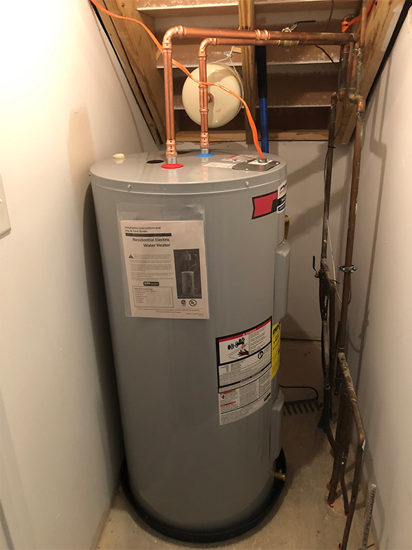tank water heater installed at house interiors homewood al